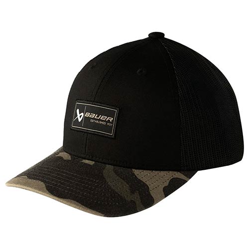 Bauer 2 Tone Camo curved brim Snapback Cap schwarz Senior