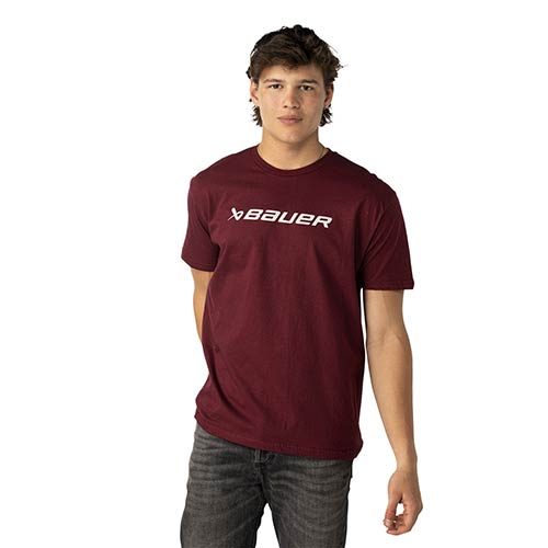 Bauer Everyday Tee kurzarm T-Shirt Senior maroon