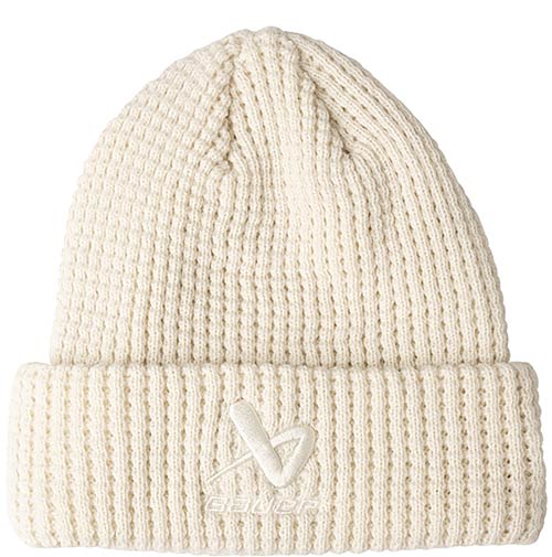 Bauer Waffle Toque Strickmtze Weiss Senior