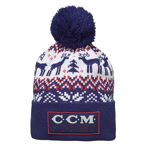 CCM Strick Bommel Weihnachts Mtze Navy