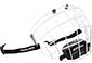 Bauer Profile II Gitter fr Eishockeyhelm schwarz-wei